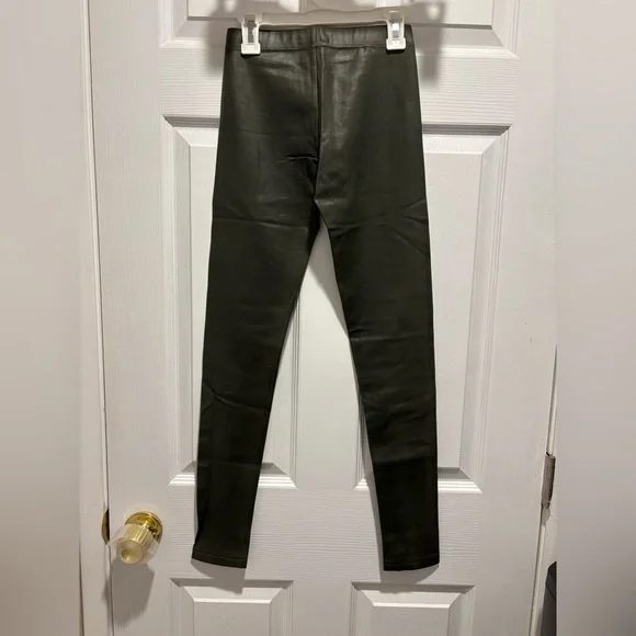 David Lerner Olive Green Coated Classic Legging - Picture 3 of 5